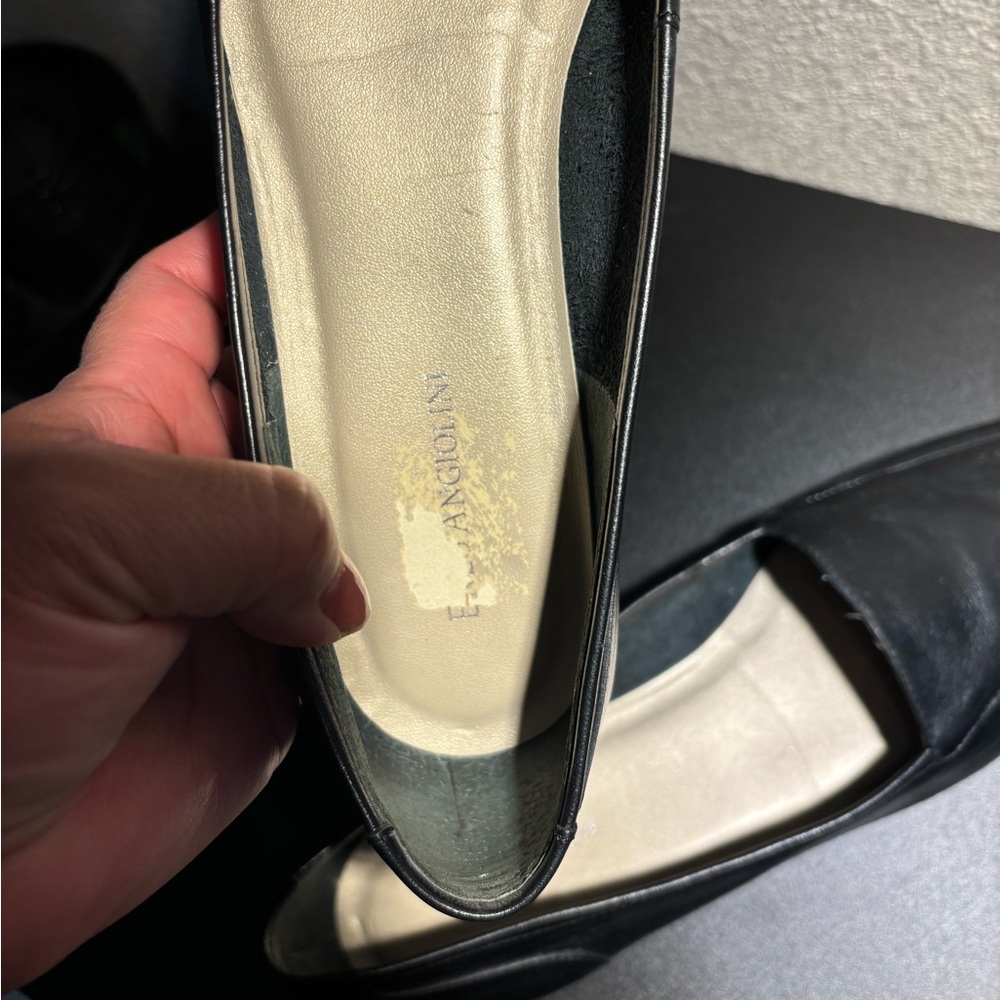 Enzo Angiolini Black Leather Women's Loafers with Square Toe - Picture 5 of 7